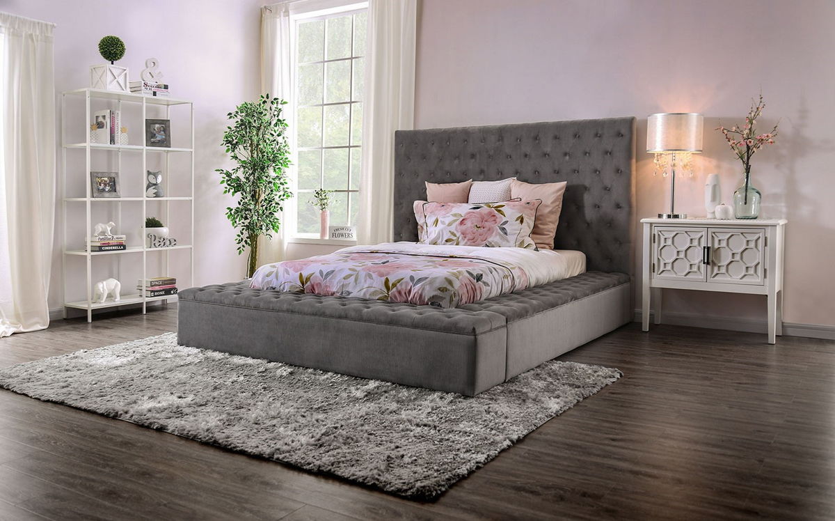 Cama King Oriental Golati CM7895GY - Gris