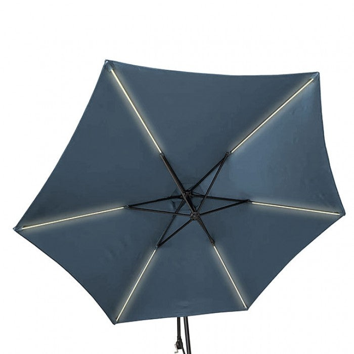 Glam Cantilver Umbrella & Base - Dark Sapphire