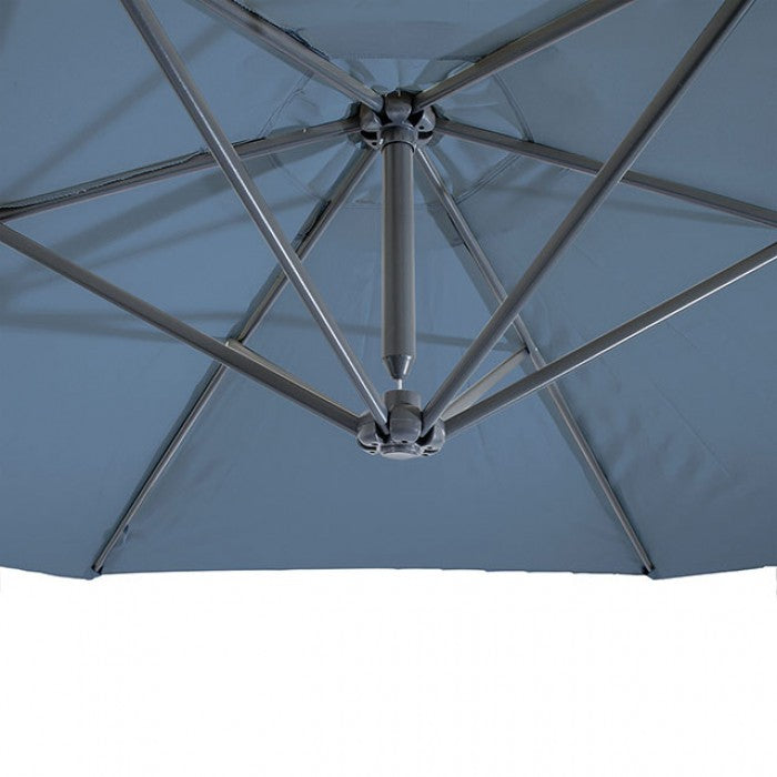 Glam Cantilver Umbrella & Base - Light Sapphire