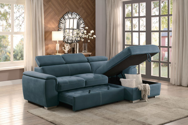 Ferriday Sectional w/Pull Out Bed & Storage - 3 Colors