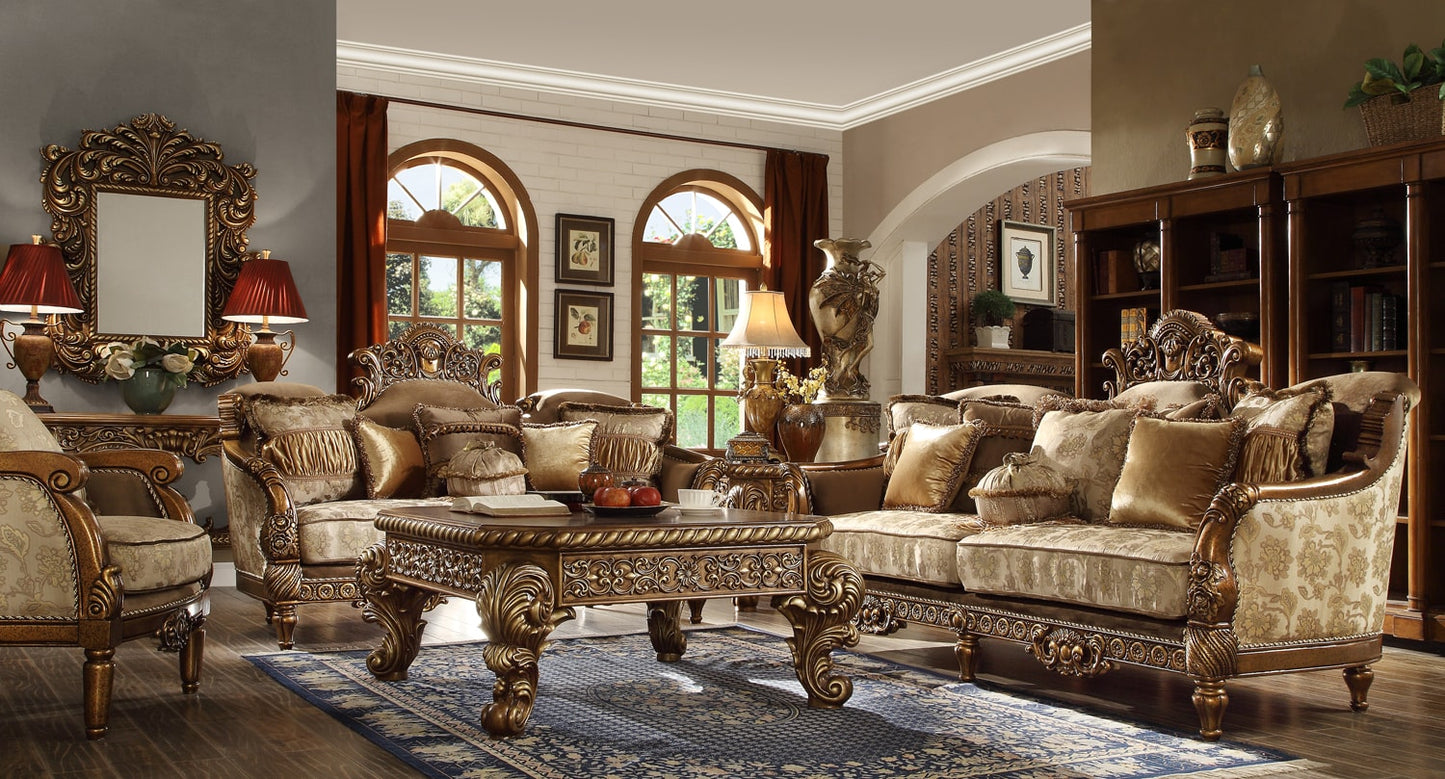 Homey Design HD-610 Antique Gold Living Room Sofa Collection