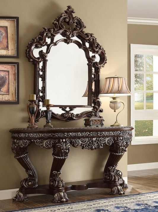 Homey Design HD-8017 Vienna Console Table & Mirror