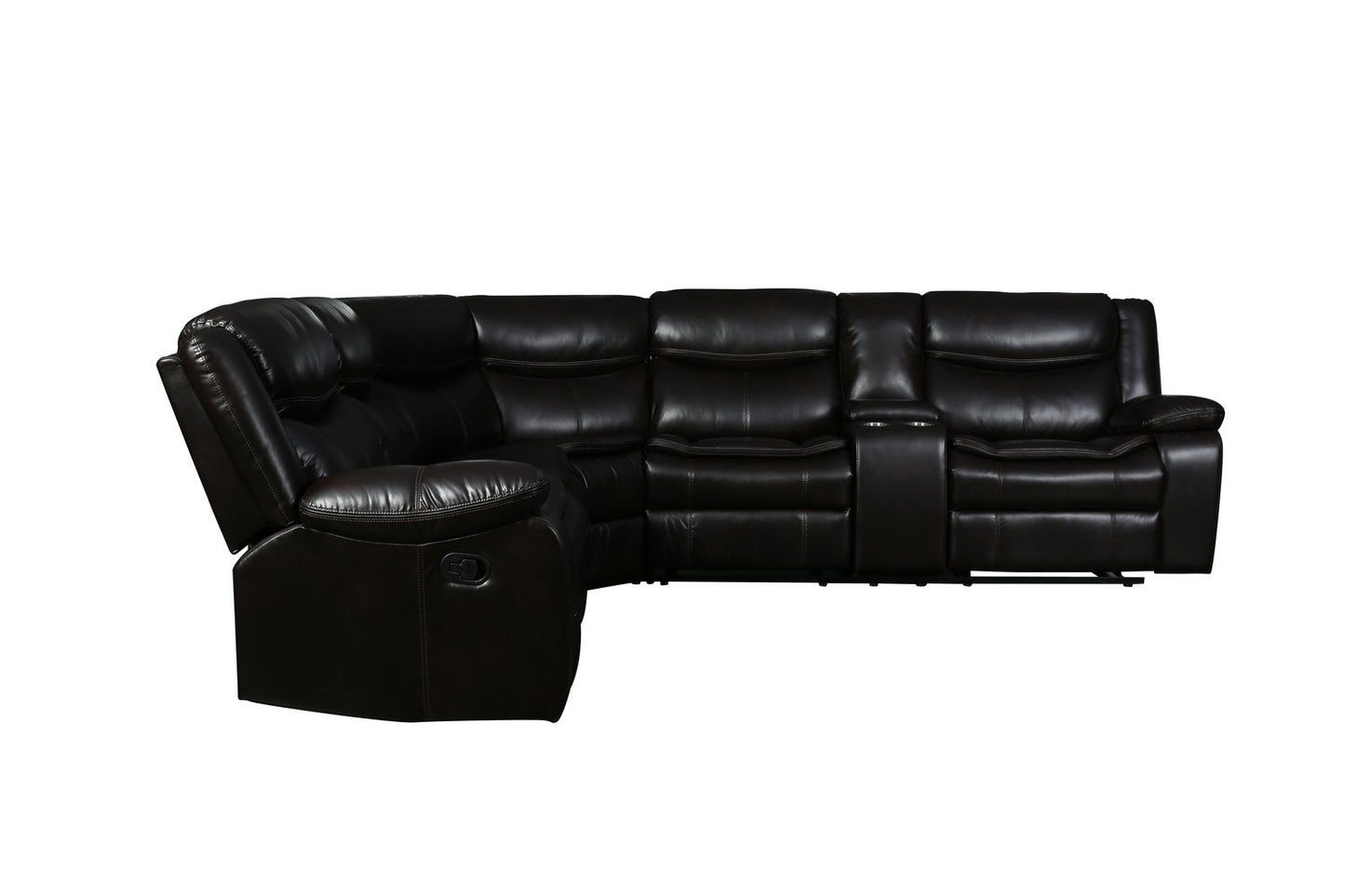 Global 6967 Vista Motion Sectional - Brown Leather Air