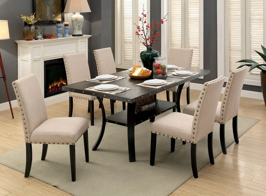 Colección de comedor Kaitlin de 7 piezas - Estilo industrial