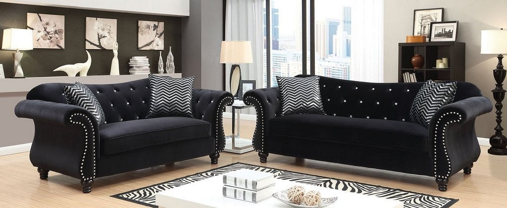 Jolanda 2 Pc Sofa Set CM6159BK Black