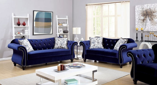 Jolanda 2 Pc Sofa Set CM6159BL Blue