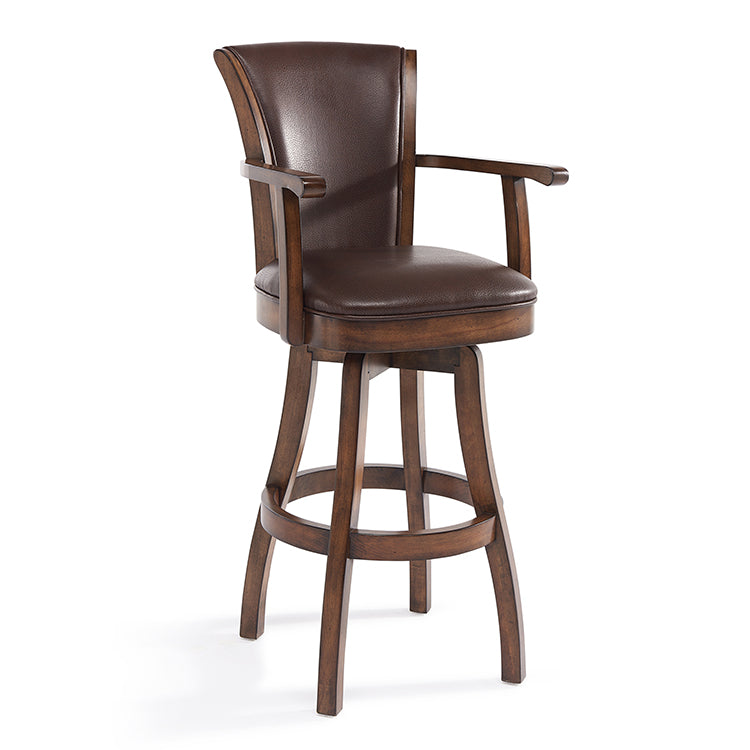 Taburete de bar giratorio Raleigh Arm de 26" de altura - Kahlua Chestnut