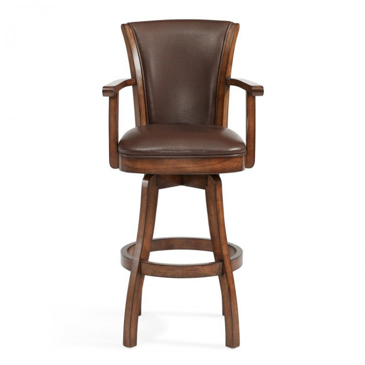 Taburete de bar giratorio Raleigh Arm de 26" de altura - Kahlua Chestnut