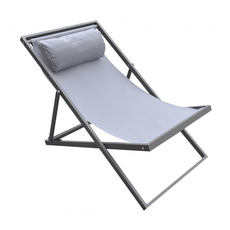 Wave Deck Chair - Gray Powdercoat