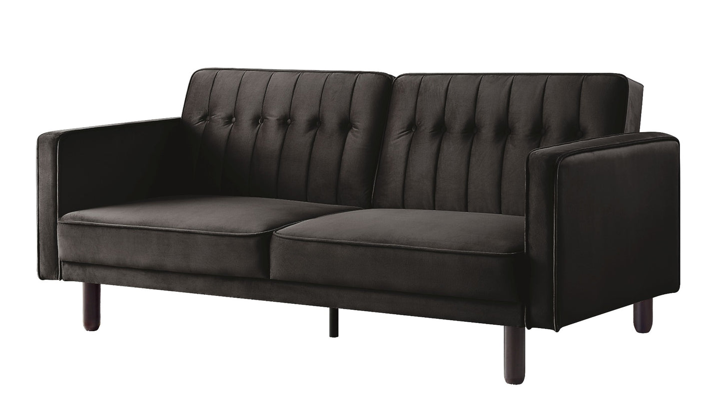 Qinven Futon Sofa Sleeper - Dark Brown Velvet