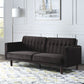 Qinven Futon Sofa Sleeper - Dark Brown Velvet