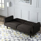 Qinven Futon Sofa Sleeper - Dark Brown Velvet