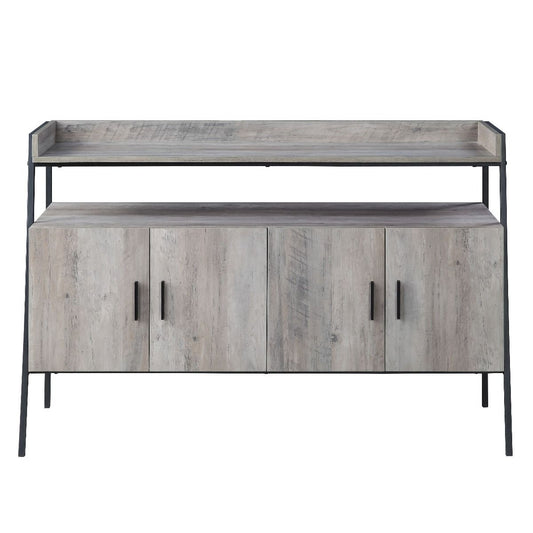 Samiya TV Stand Gray Oak & Black Finish