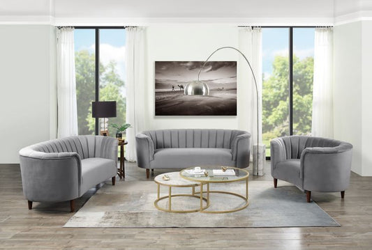 Millephri LV00166 Sofa Set - Gray Velvet