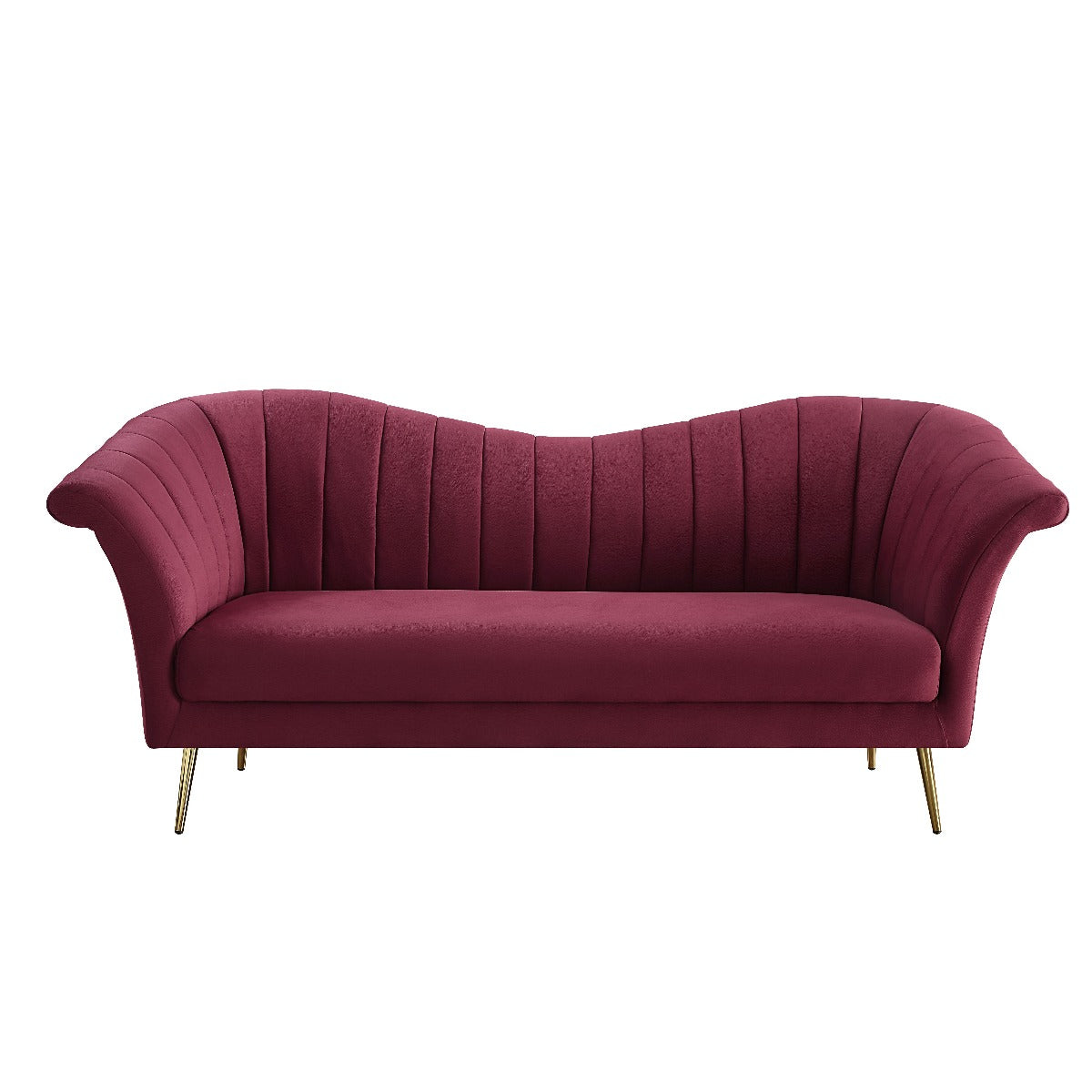 Callista Red Velvet Sofa - Wooden Inner Frame