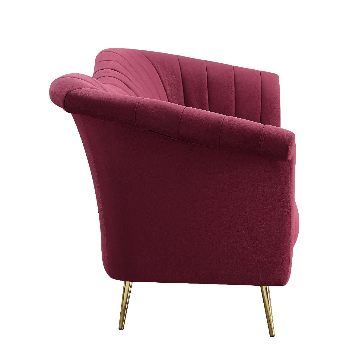 Callista Red Velvet Sofa - Wooden Inner Frame