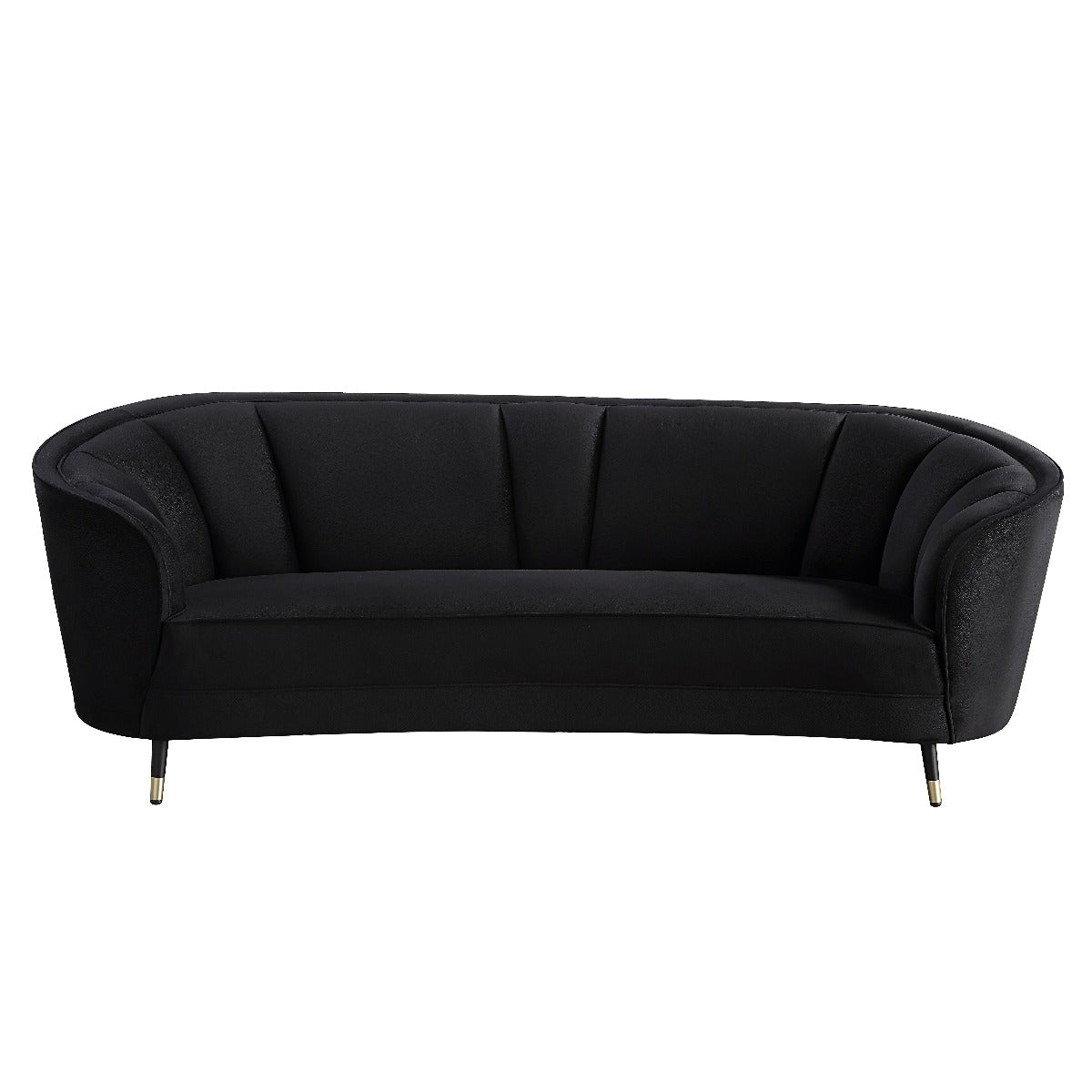 Achim Black Velvet Sofa - Shelter Armrest