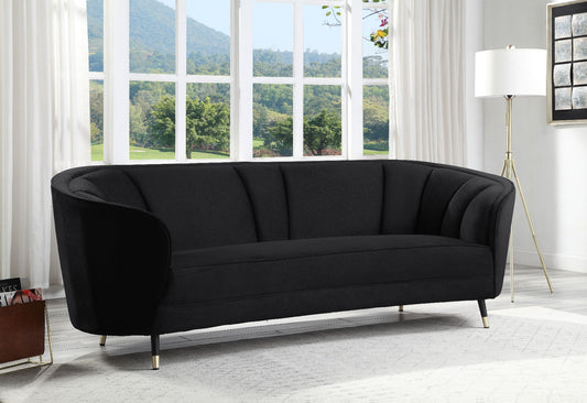 Achim Black Velvet Sofa - Shelter Armrest