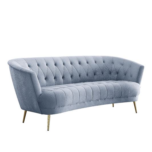 Bayram Light Gray Velvet Living Room Sofa by Acme