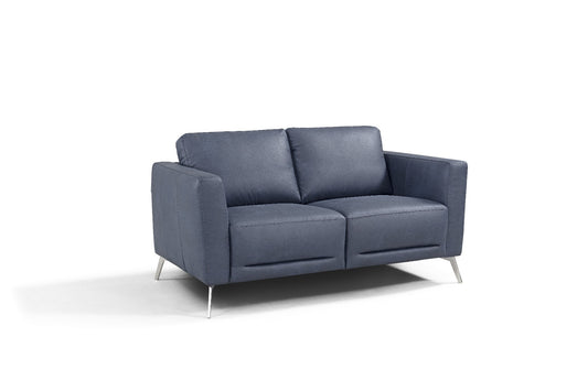 Loveseat de cuero azul Astonic LV00213