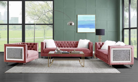 Heiberoll Plush Velvet Sofa LV00327 - Pink or Gray