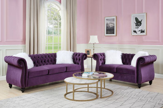 Thotton Purple Velvet Sofa by Acme Furniture