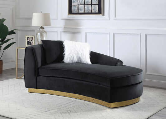 Acme LV01048 Achelle Black Velvet Chaise