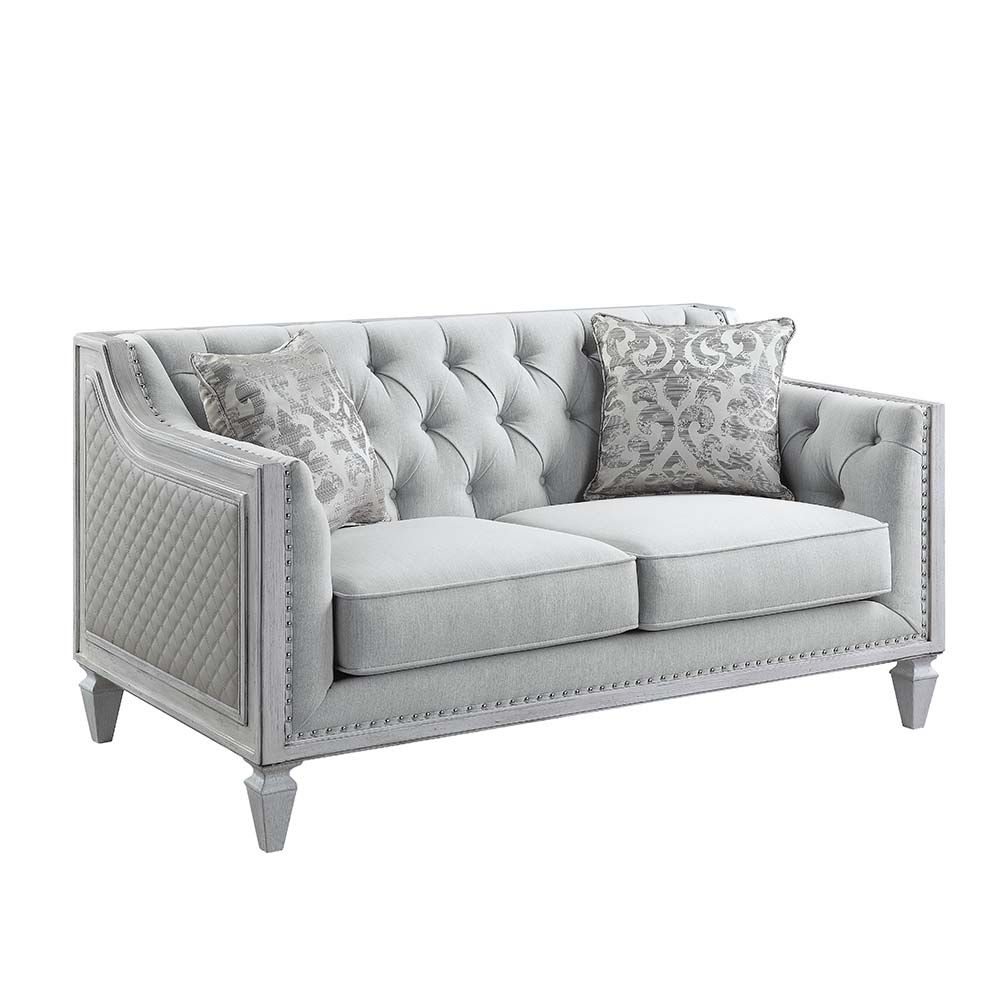 Katia Sofa & Loveseat by Acme LV01049 - Light Gray Linen