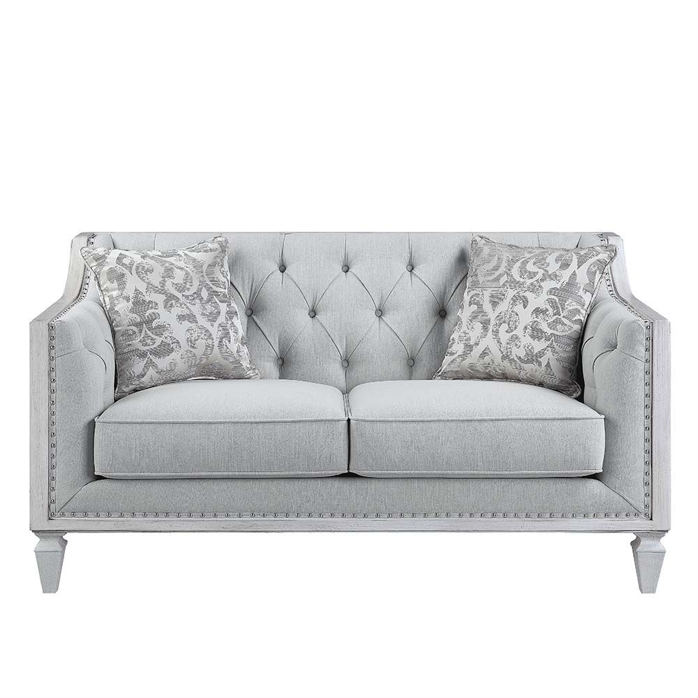 Katia Sofa & Loveseat by Acme LV01049 - Light Gray Linen