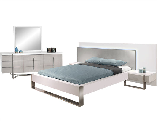 Cama Martelli Eastern King - Lacado blanco