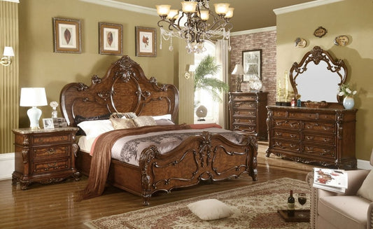 McFerran B7189 Alamo Bedroom Collection - Burl Ash