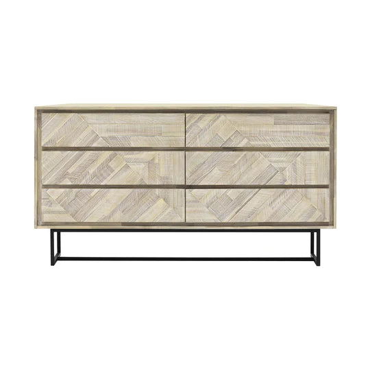 Armen Living Peridot Acacia Wood 4 Pc Bedroom Collection