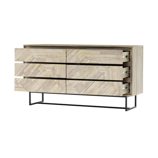 Armen Living Peridot Acacia Wood 4 Pc Bedroom Collection