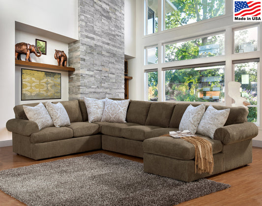 Comfort Industies Morgan 3 Pc Sectional - Tobacco or Granite