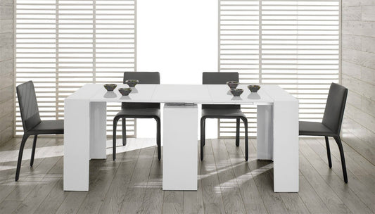 Morph Modern Ultra-Compact Extendable White Dining Table