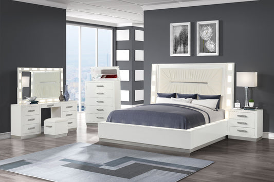 Coco Milky White Bedroom Collection - LED Lighting