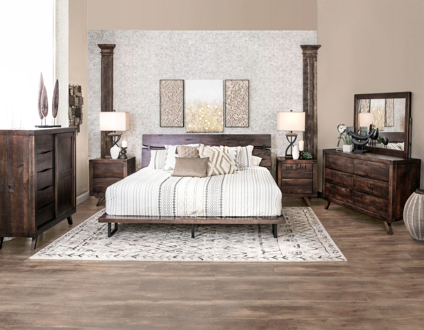 Pasco 4 Pc Bedroom Collection - Solid Wood Construction