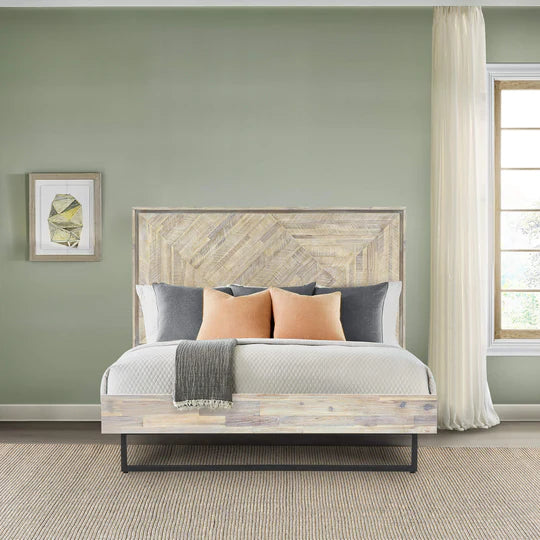 Armen Living Peridot Acacia Wood 4 Pc Bedroom Collection