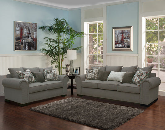 Rocky 2 Pc Sofa Set - Baltimore Smoke