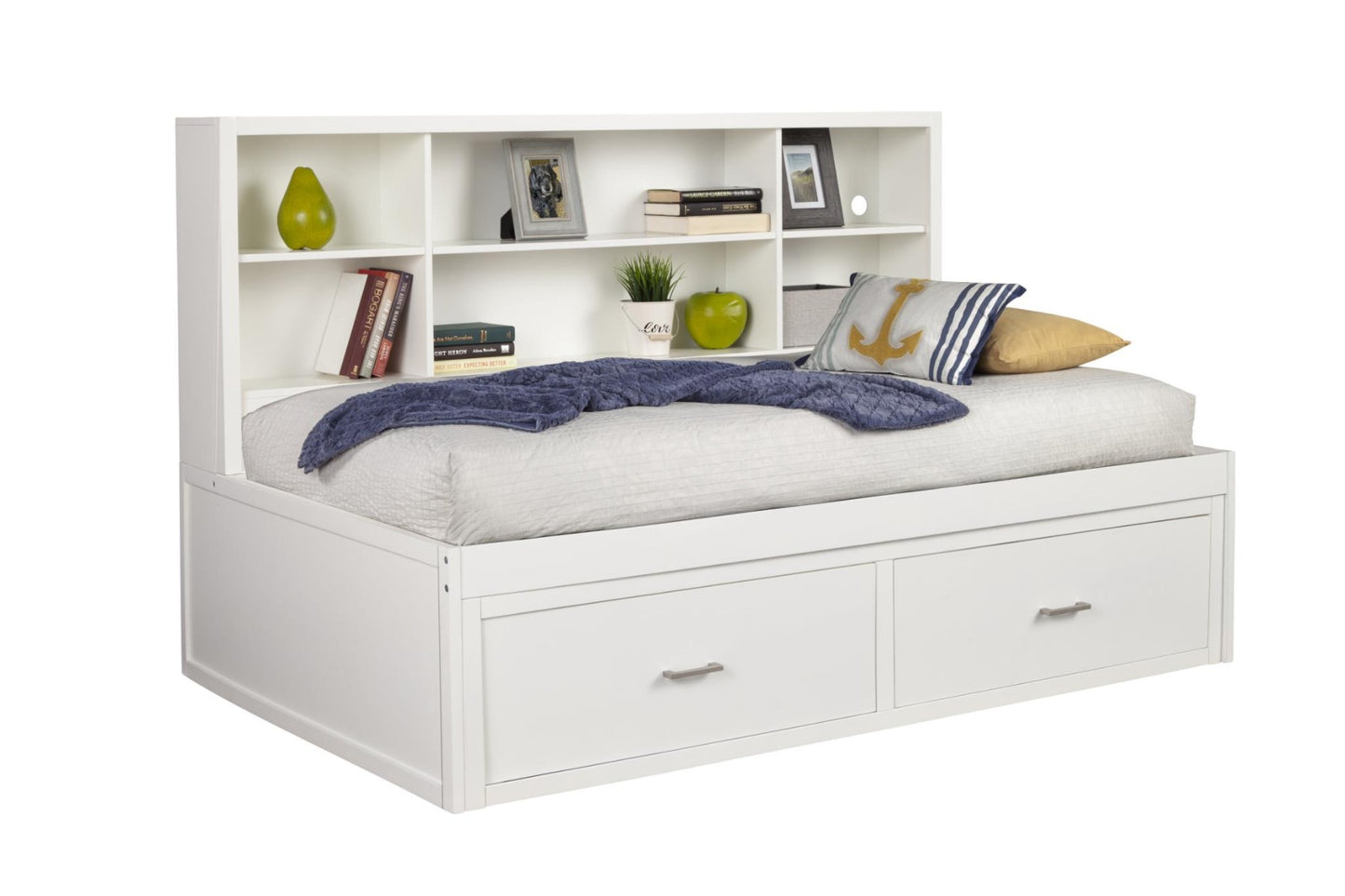 Royce Bed Open Bookshelf - Storage Drawers