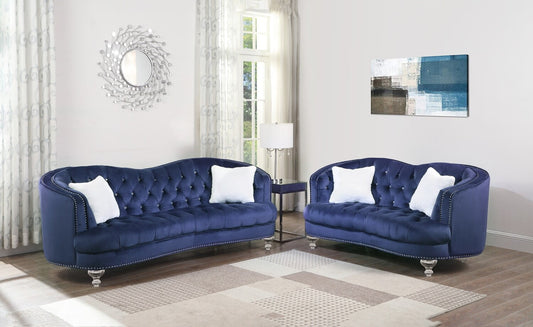 Hannah 2 Pc Sofa Set - Navy Blue