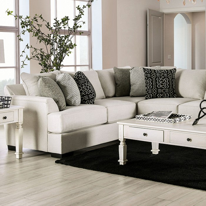 Gunnersbury Transitional Sectional - Beige or Gray Chenille