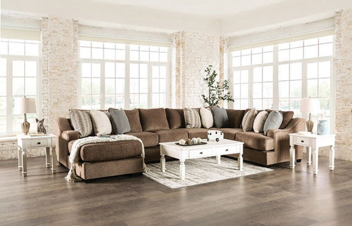 Farringdon SM1122 Brown Chenille Oversized Sectional - U Shaped