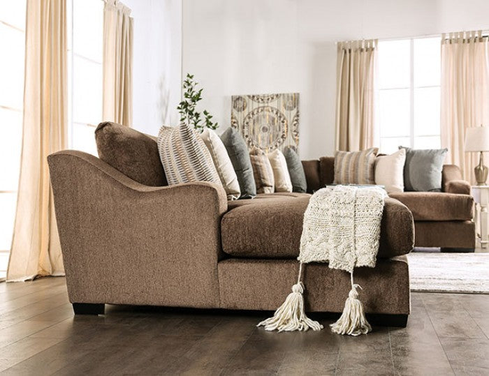 Farringdon SM1122 Brown Chenille Oversized Sectional - U Shaped