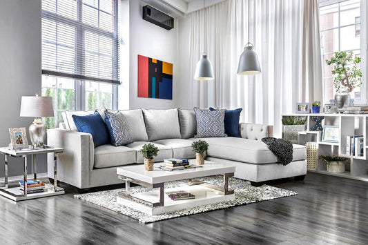 Ornella Light Gray Sectional - Furniture of America