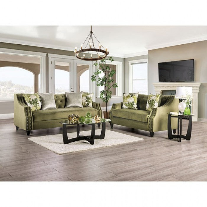 Kaye 2 Pc Sofa Collection - Transitional Green