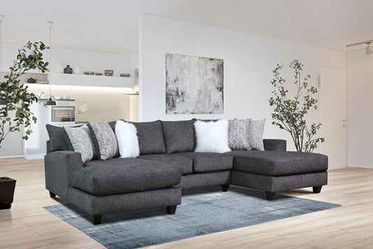 Kennington U-Shape Sectional - Charcoal Contemporary