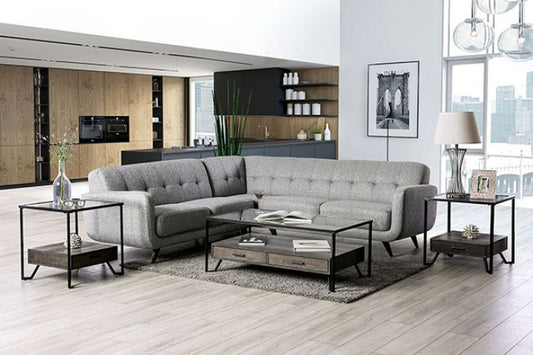 Furniture of America Dresden Seccional - Gris claro