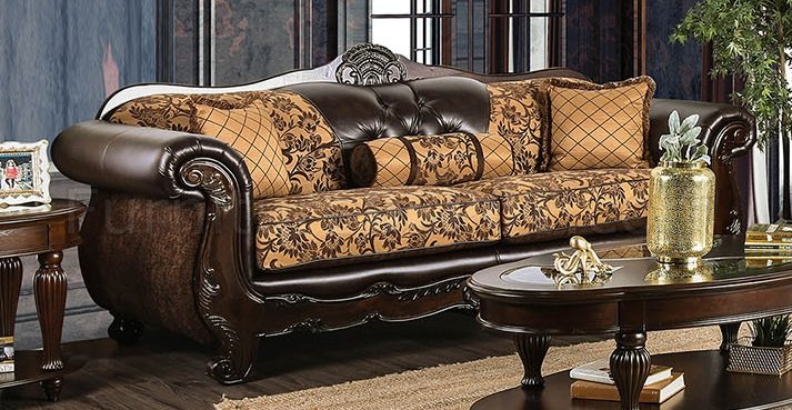 Quirino Sofa Set SM6417 - Tan/Dark Brown