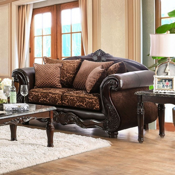 Elpis SM6404 Sofa & Loveseat  - Chenille Victorian Print